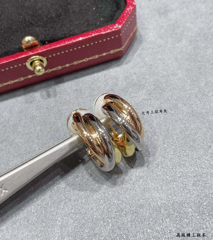 1:1 quality version C@rtier large three-ring symmetrical ear clip