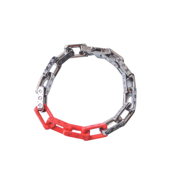 28136572 Red and Silver Colorblock Bracelet