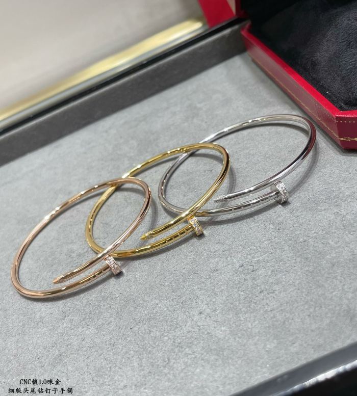 1:1 quality version Thin version of the head and tail hollow pipe nail bracelet