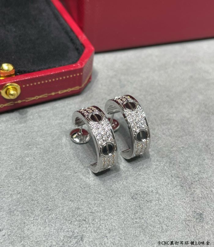 1:1 quality version CNC black stud starlit sky earrings