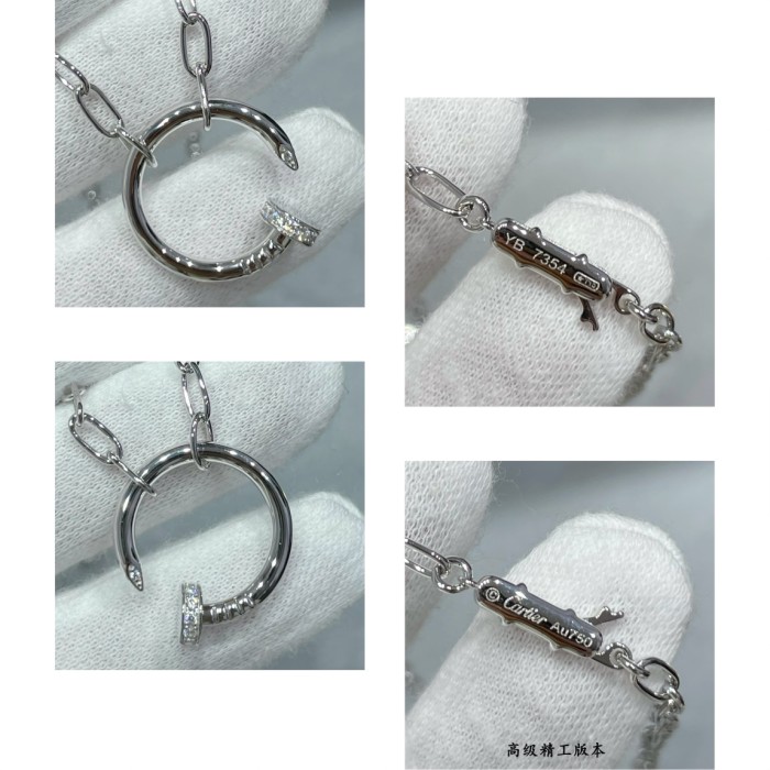 1:1 quality version CNC coarse chain head and tail drill nail necklace