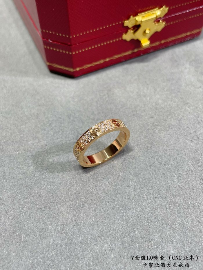 1:1 quality version CNC narrow version full of stars hand-set diamond ring