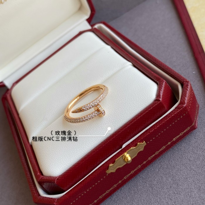 1:1 quality version C@rtier rough version full diamond stud ring