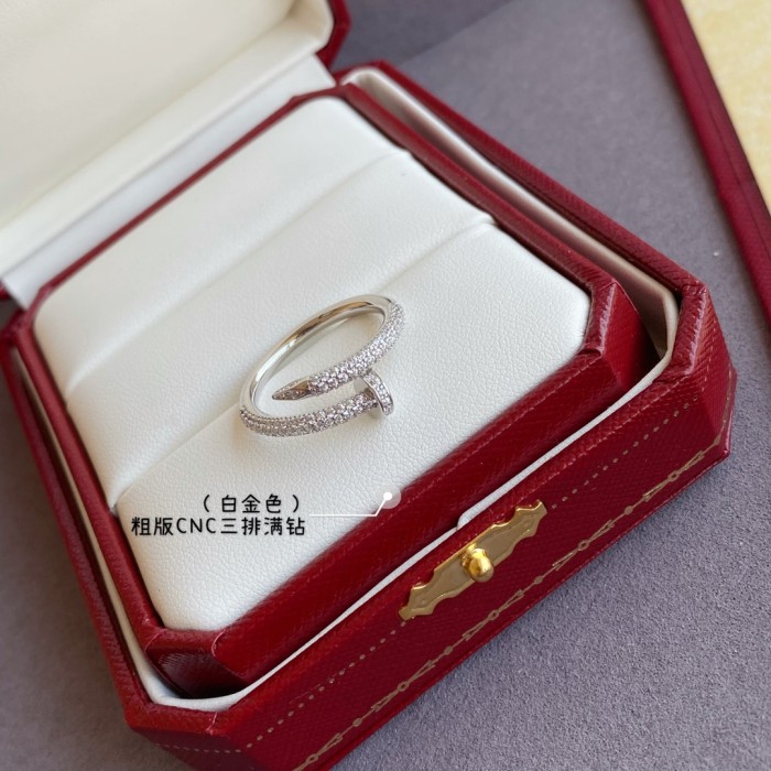 1:1 quality version C@rtier rough version full diamond stud ring