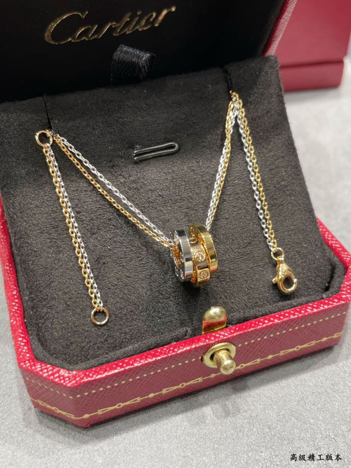 1:1 quality version CNC open plate three-ring circle necklace