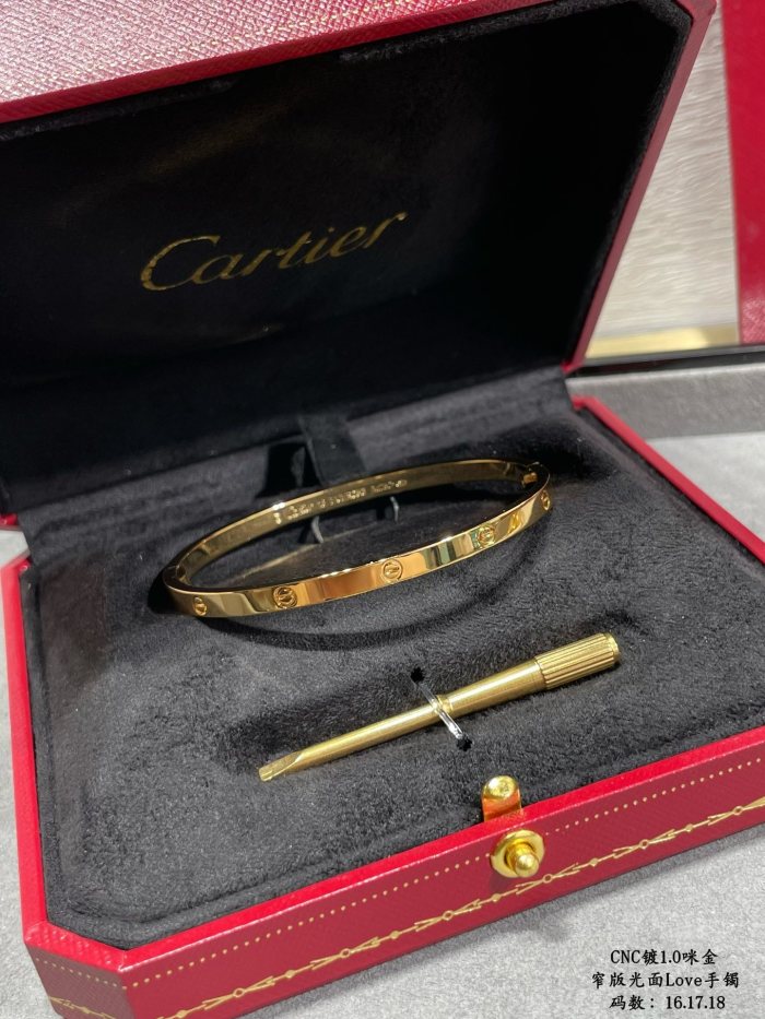 1:1 quality version CNC High-end narrow plain LOVE bracelet without diamonds