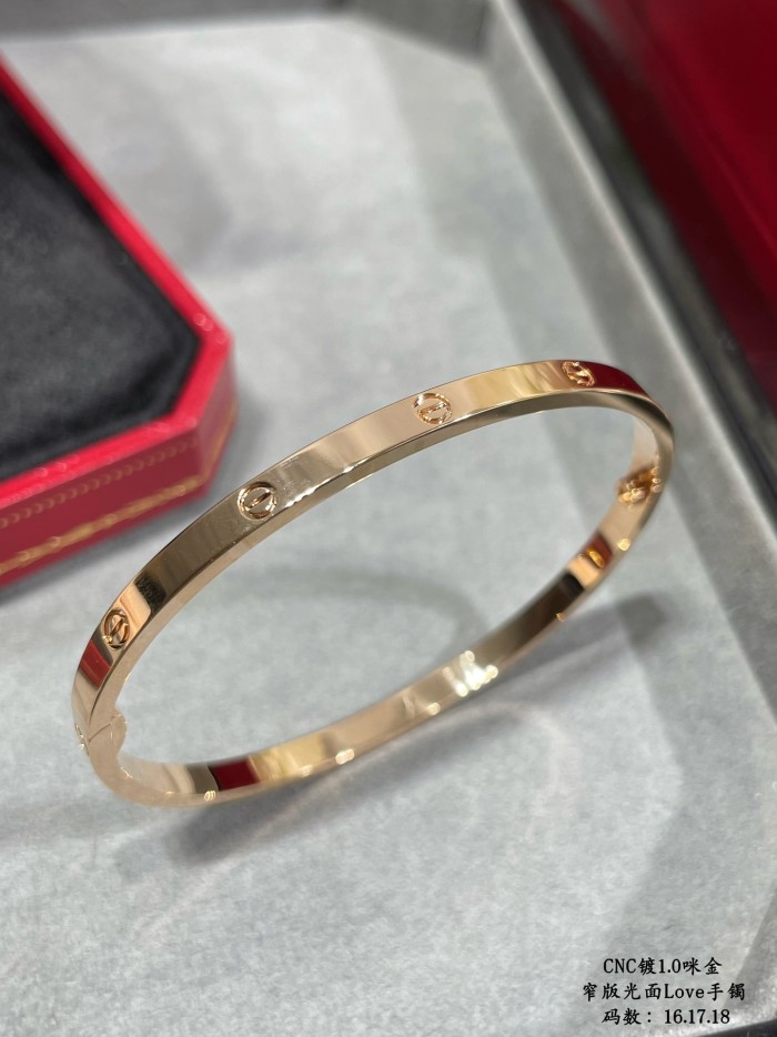 1:1 quality version CNC High-end narrow plain LOVE bracelet without diamonds