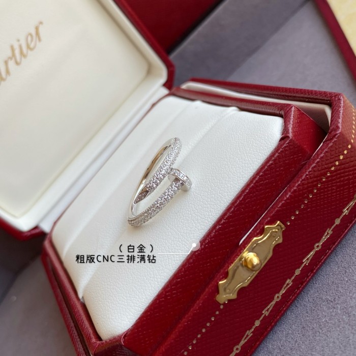 1:1 quality version C@rtier rough version full diamond stud ring