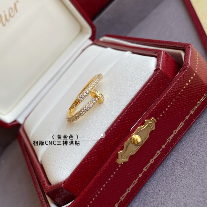 1:1 quality version C@rtier rough version full diamond stud ring