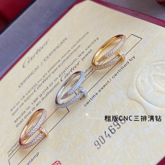 1:1 quality version C@rtier rough version full diamond stud ring