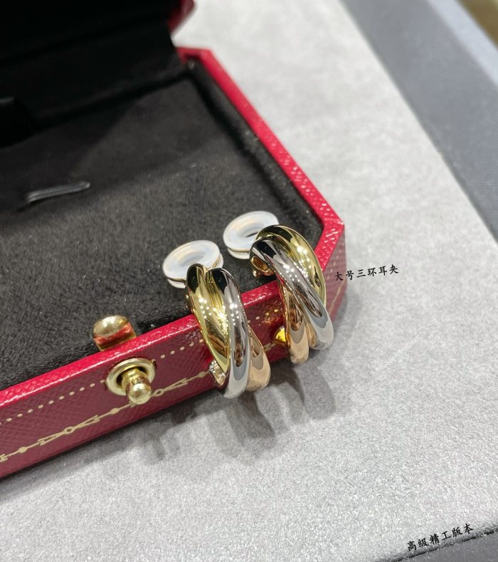 1:1 quality version C@rtier large three-ring symmetrical ear clip