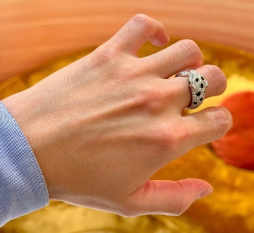 1:1 quality version C@rtier leopard head ring