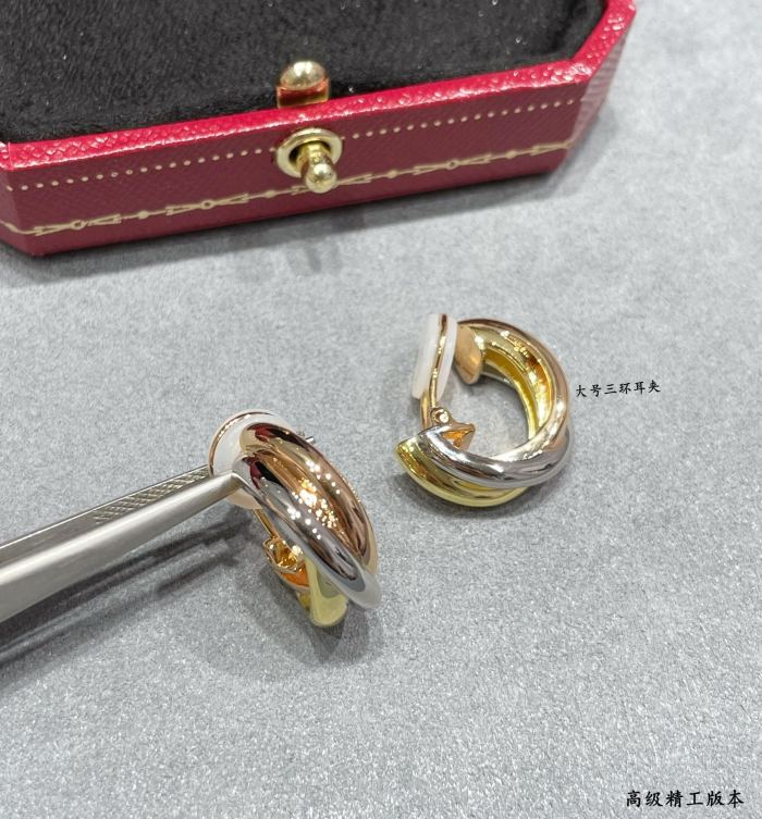 1:1 quality version C@rtier large three-ring symmetrical ear clip