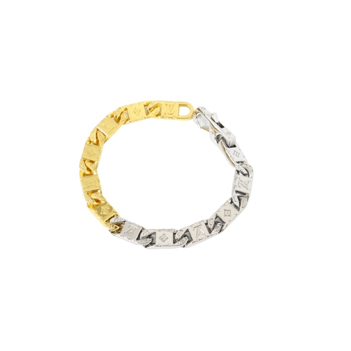 28168346 Gold and Silver Color Blocking Bracelet