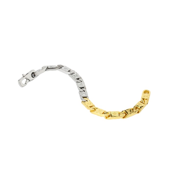 28168346 Gold and Silver Color Blocking Bracelet
