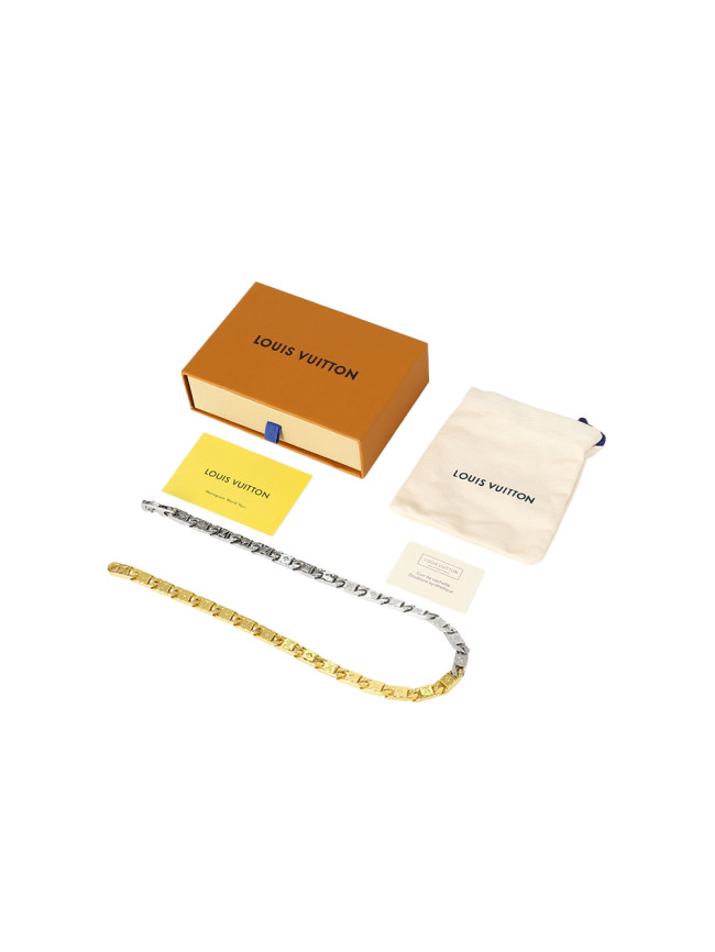 28179825 Gold and Silver Color Blocking Necklace