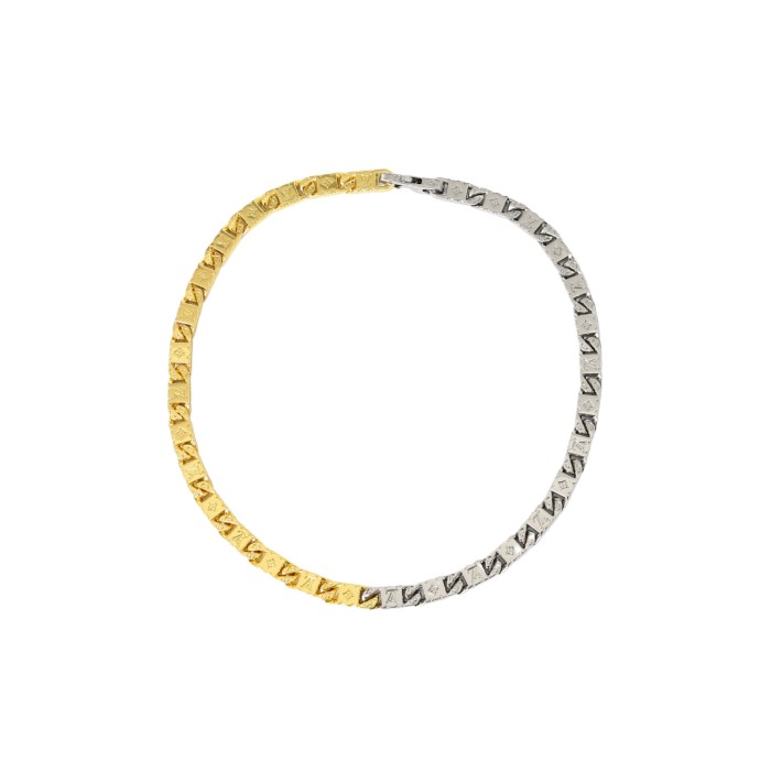28179825 Gold and Silver Color Blocking Necklace