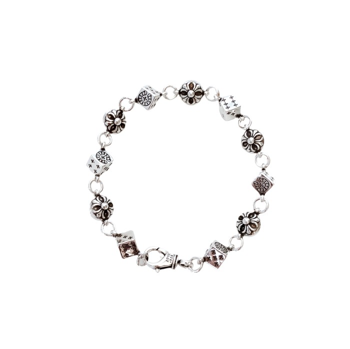 28180803 Dice Cross Flower Patchwork Bracelet