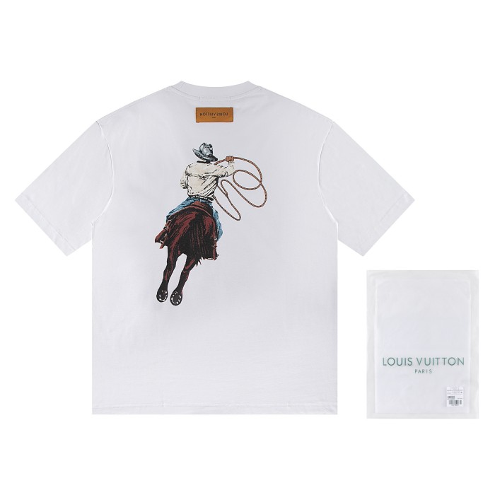 28180747 Western Cowboy Riding Horse Print tee 2 colors