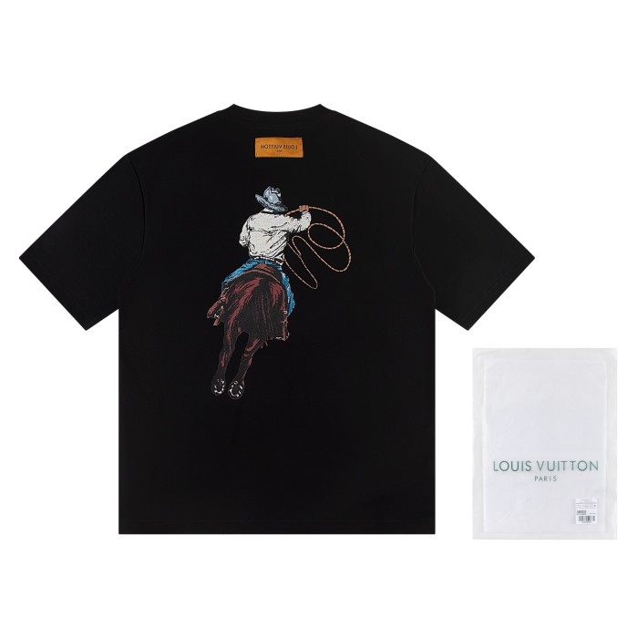 28180747 Western Cowboy Riding Horse Print tee 2 colors