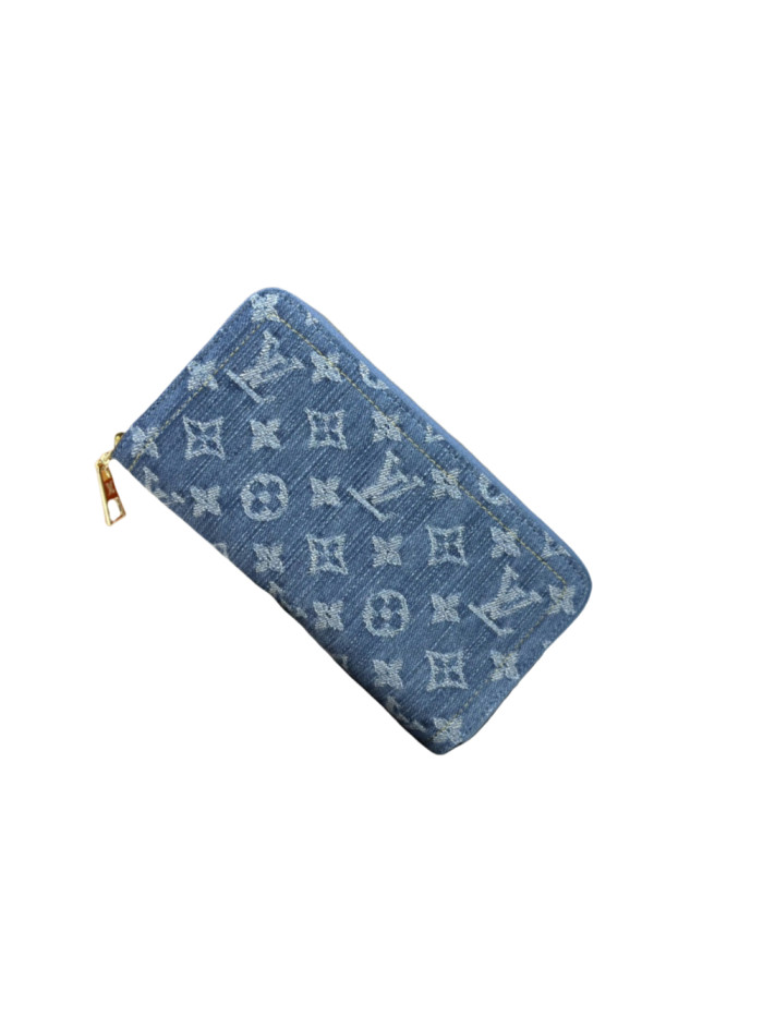28181577 Blue denim zipper Wallet
