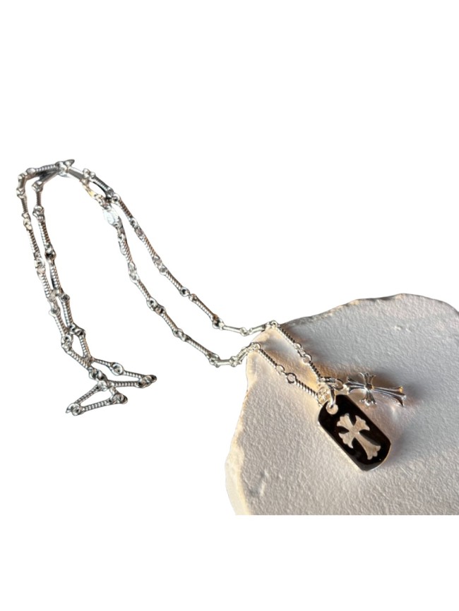 28203300 Small Square Pendant Cross Necklace