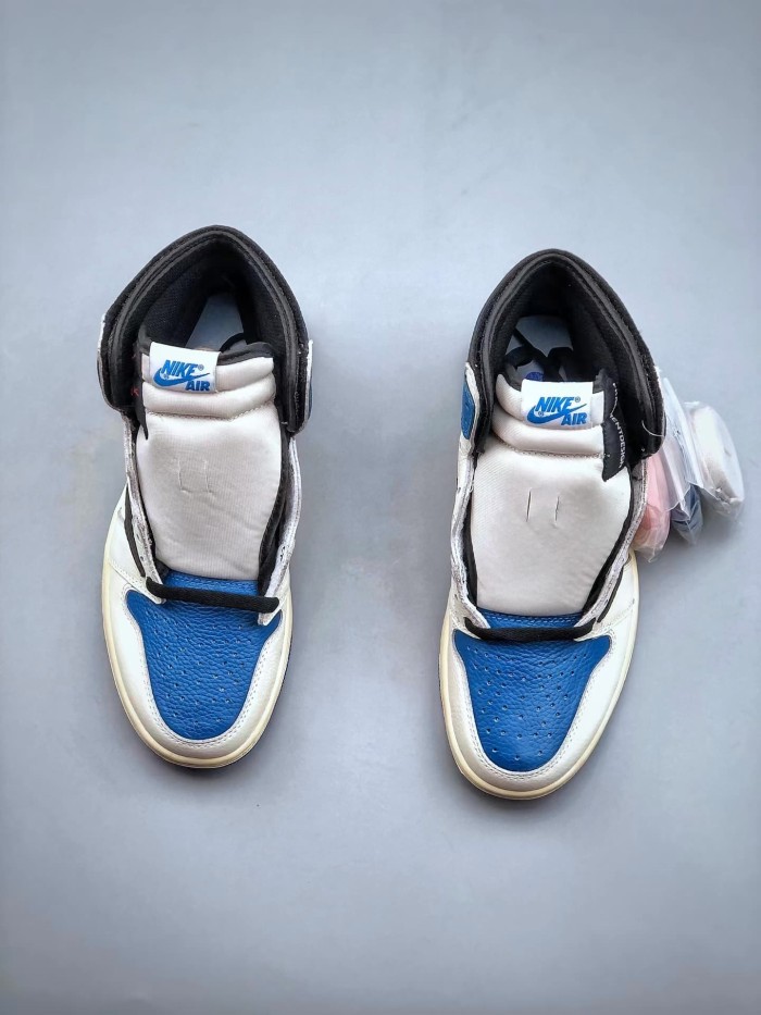 1:1 quality version High-top blue and white patchwork breathable sneakers