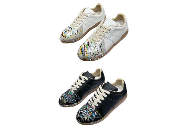 1:1 quality version M@ison White Paint Replica Sneakers POIZON240805818  2 colors