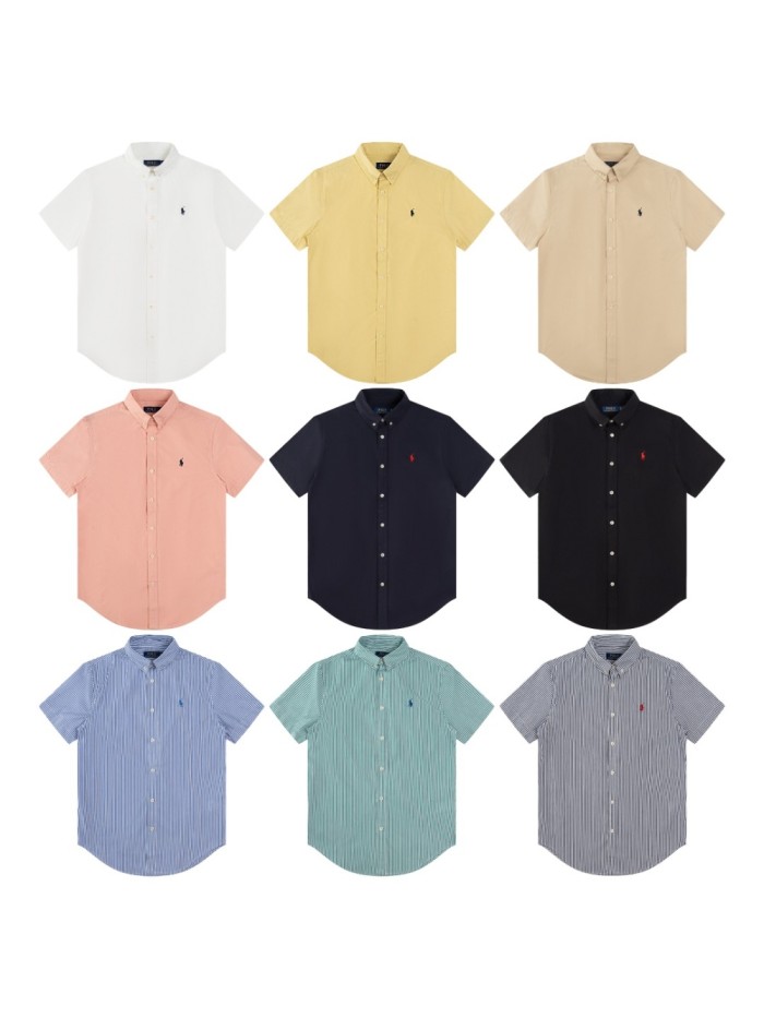 28270252 Silk Brocade Embroidered Logo lapel polo shirt 9 colors