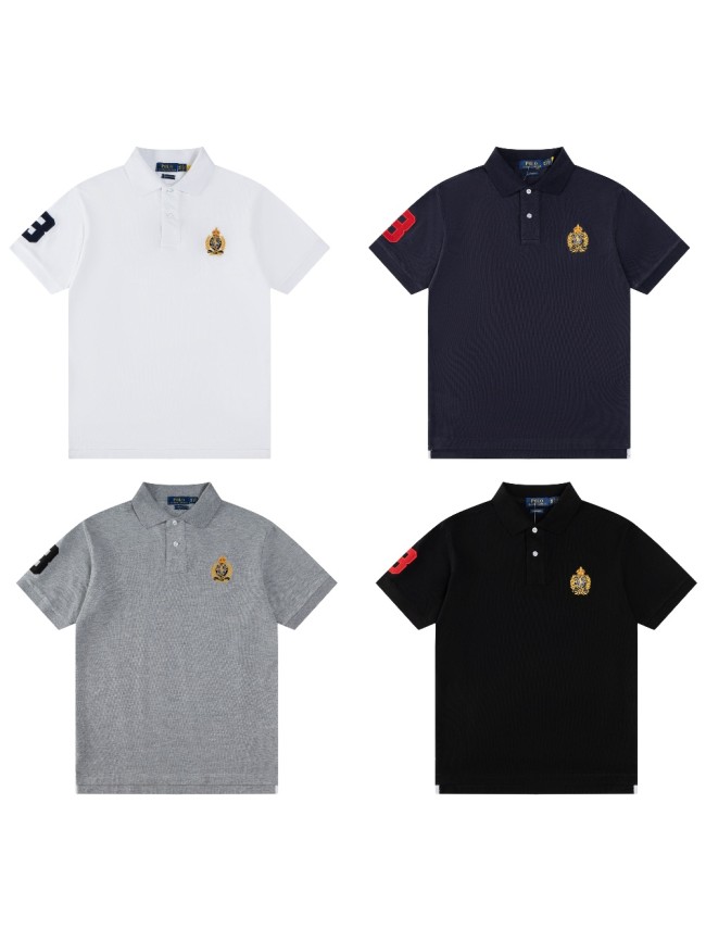 28270253 Embroidered Logo lapel polo shirt 4 colors