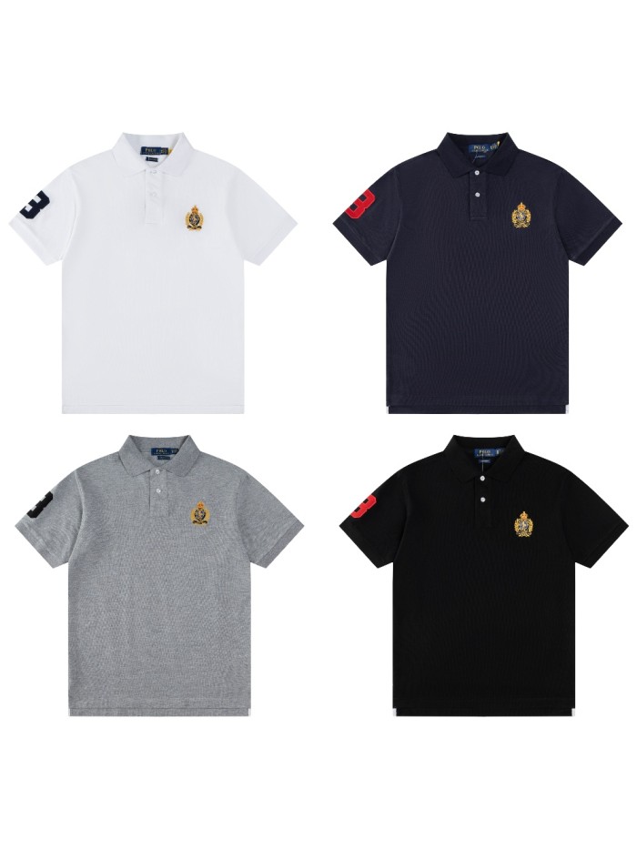 28270253 Embroidered Logo lapel polo shirt 4 colors