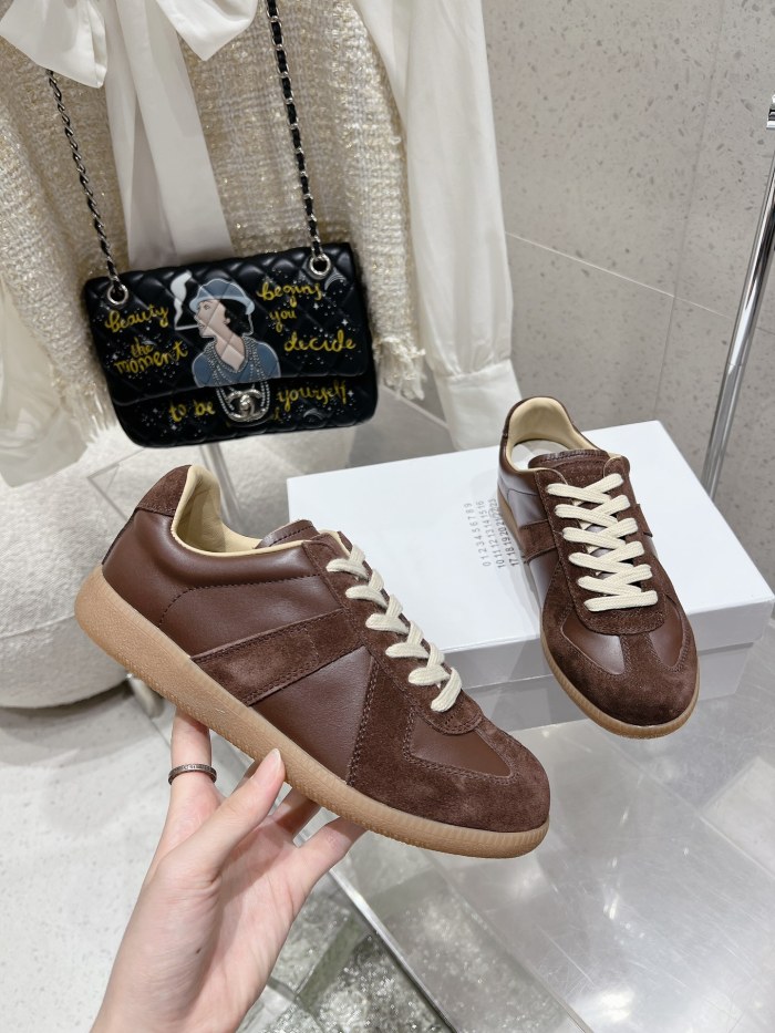 1:1 quality version M@ison 28294758 Leather Patchwork Derby Shoes 39 colors