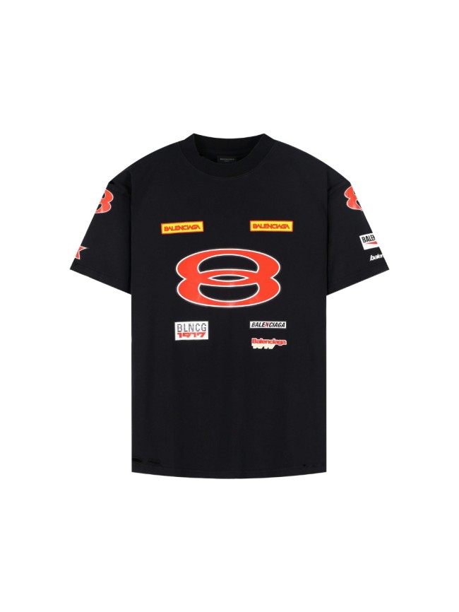 1:1 quality version 28303092 red 8 multi-label printed tee