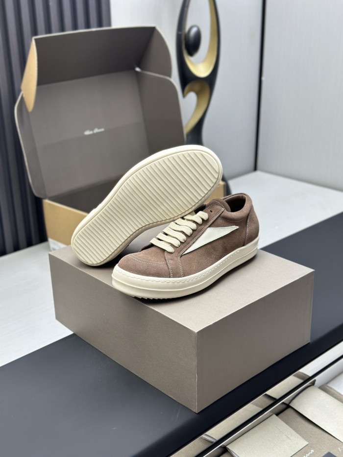 1:1 quality version R*ck0wens 28303124 Vintage Suede Low Top Shoes 3 colors