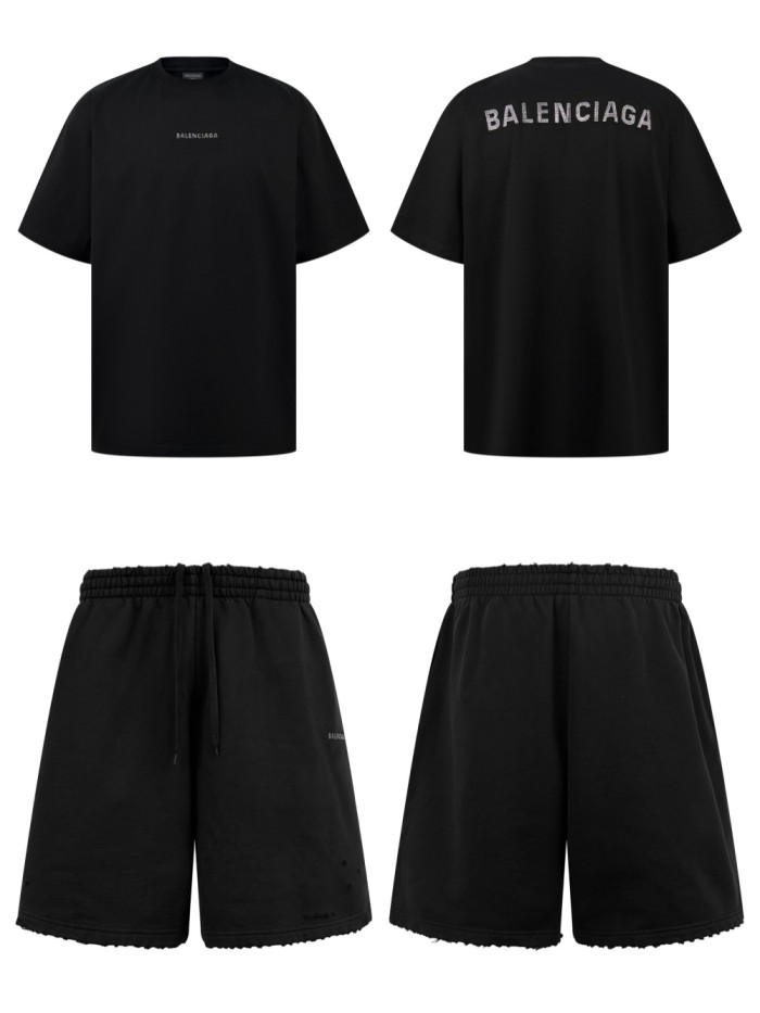 1:1 quality version 28303095 back tumbled drill tee & short set