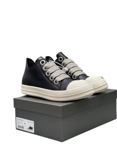 1:1 quality version R*ck0wens 28304005 Leather shoes with thick laces