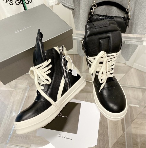 1:1 quality version R*ck0wens 28303999 Inverted Triangle Spaghetti Straps High Top Shoes