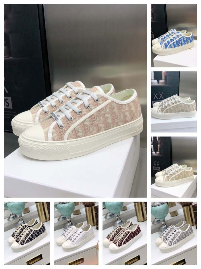 1:1 quality version 28314329 Walk'N'D Monogrammed Embroidered Canvas Shoes 8 colors