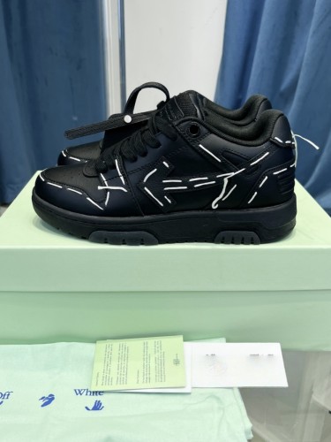 1:1 quality version OW Out Of Office Sartorial Stitching Black White OMIA189S23LEA0141010