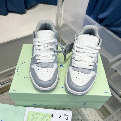 1:1 quality version OW Out Of Office  OOO  Low Tops Grey White OMIA189F22LEA0010109