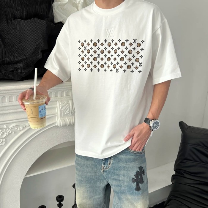 1:1 quality version 28327255 Smiley face printed embossed tee