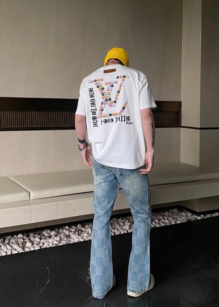 1:1 quality version 28327255 Smiley face printed embossed tee