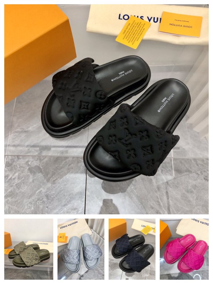 1:1 quality version 28336707 L  PP Flat Comfort Mules 5 colors