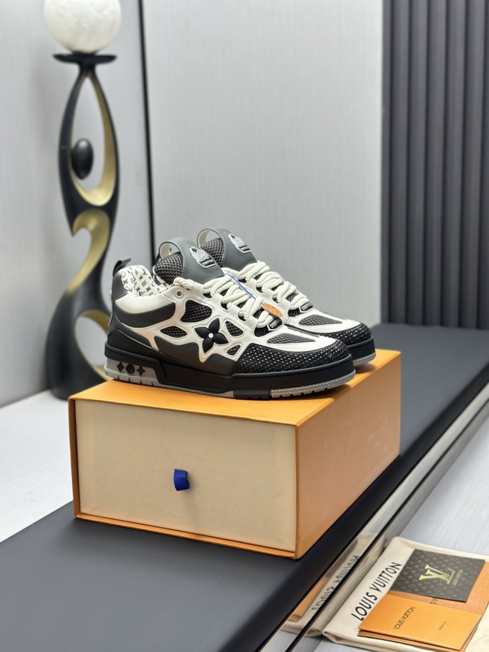 1:1 quality version 28338546 L  Skate Sneaker Grey White shoes