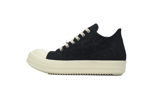 [buy more save more]R*ck0wens DRKSHDW Fogachine Slashed Stretch Denim Low Black Milk DU01B7802 SBSLH 911