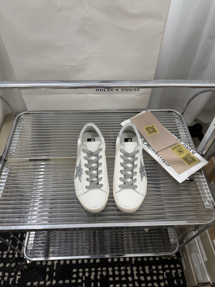 1:1 quality version 28354137 Flash Silver Star White Shoes