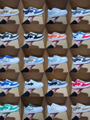 [buy more save more]  Colorblocked Lightning Stars Patent Leather Low Top Board Shoes 16 colors