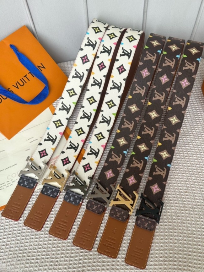 [50% Off]1:1 quality version Full-printed colorful logo metal buckle belt 6 colors【Width 4 cm】