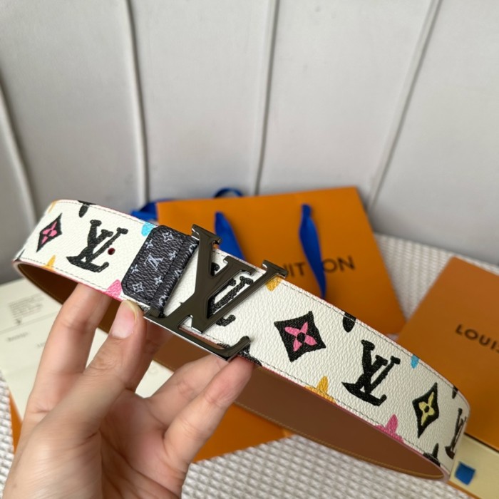 [50% Off]1:1 quality version Full-printed colorful logo metal buckle belt 6 colors【Width 4 cm】