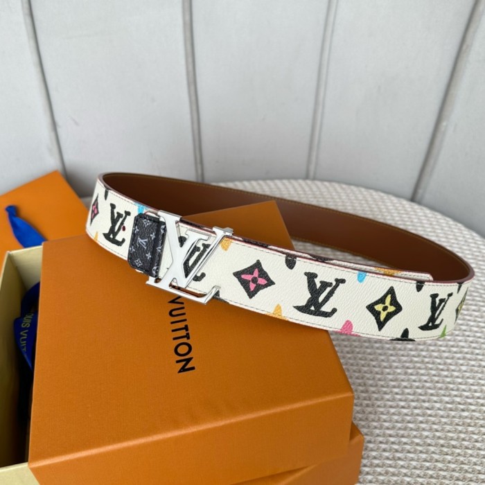 [50% Off]1:1 quality version Full-printed colorful logo metal buckle belt 6 colors【Width 4 cm】